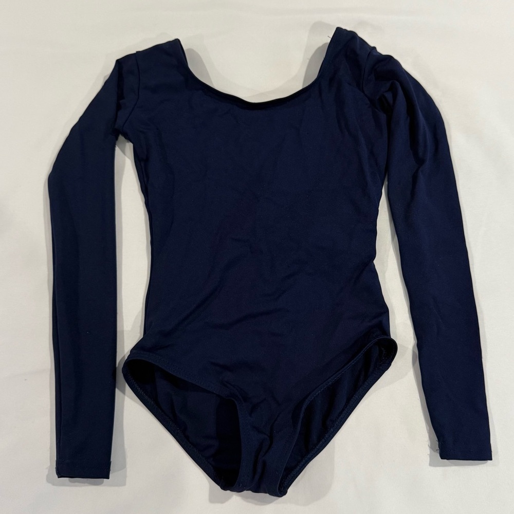 Capezio Leotard Long-sleeve Navy Kids One Piece Bodysuit | Child Intermediate